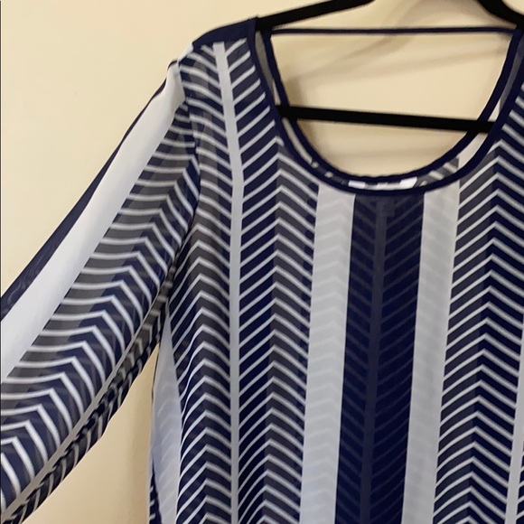 Charming Charlie printed sheer blouse - Picture 2 of 8